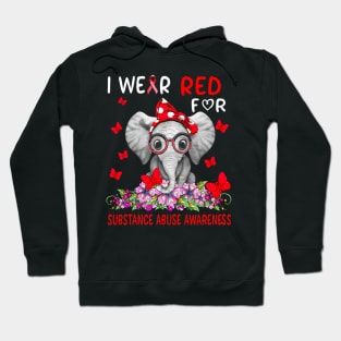 I Wear Red For Substance Abuse Awareness Hoodie